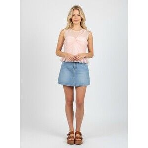 Express Pink Sheer Organza Ruffled Sleeveles Top Express Ballet Pink Sz M Cute!!